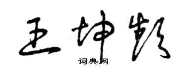 曾慶福王坤頻草書個性簽名怎么寫