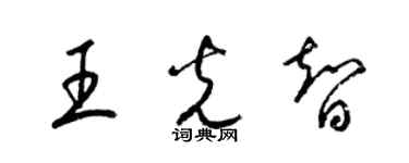 梁錦英王光智草書個性簽名怎么寫