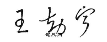 駱恆光王劫寧草書個性簽名怎么寫