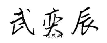 王正良武奕辰行書個性簽名怎么寫