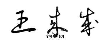 曾慶福王來成草書個性簽名怎么寫