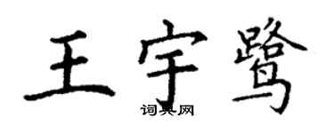 丁謙王宇鷺楷書個性簽名怎么寫