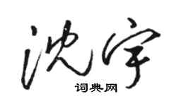 駱恆光沈宇草書個性簽名怎么寫