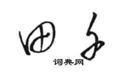 駱恆光田千草書個性簽名怎么寫