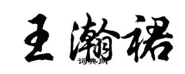 胡問遂王瀚裙行書個性簽名怎么寫