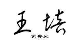 梁錦英王培草書個性簽名怎么寫
