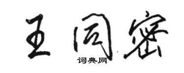 駱恆光王同密行書個性簽名怎么寫