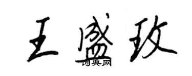 王正良王盛玫行書個性簽名怎么寫
