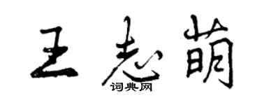 曾慶福王志萌行書個性簽名怎么寫