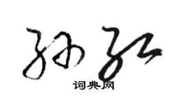 駱恆光孫紅草書個性簽名怎么寫