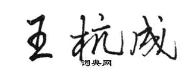 駱恆光王杭成行書個性簽名怎么寫