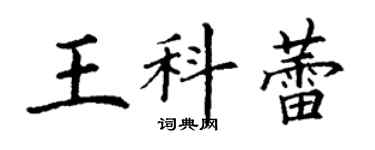 丁謙王科蕾楷書個性簽名怎么寫