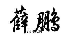 胡問遂薛鵬行書個性簽名怎么寫