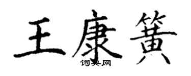 丁謙王康簧楷書個性簽名怎么寫