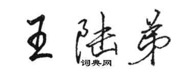 駱恆光王陸弟行書個性簽名怎么寫