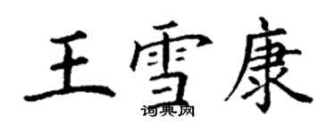 丁謙王雪康楷書個性簽名怎么寫