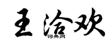 胡問遂王洽歡行書個性簽名怎么寫