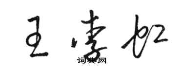 駱恆光王李虹草書個性簽名怎么寫