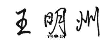 駱恆光王明州行書個性簽名怎么寫
