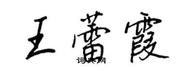 王正良王蕾霞行書個性簽名怎么寫