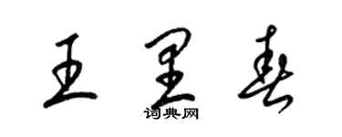 梁錦英王里春草書個性簽名怎么寫