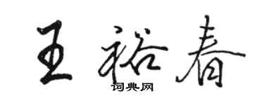 駱恆光王裕春行書個性簽名怎么寫