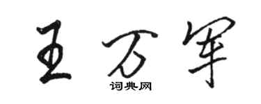 駱恆光王萬軍行書個性簽名怎么寫