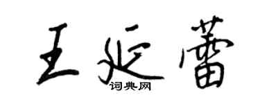 王正良王延蕾行書個性簽名怎么寫