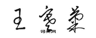 駱恆光王寒菊草書個性簽名怎么寫