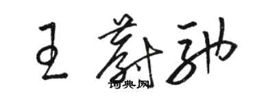 駱恆光王蔚馳草書個性簽名怎么寫