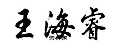 胡問遂王海睿行書個性簽名怎么寫