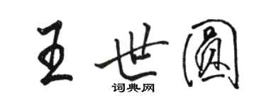 駱恆光王世圓行書個性簽名怎么寫