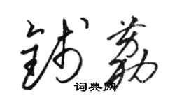 駱恆光錢荔草書個性簽名怎么寫