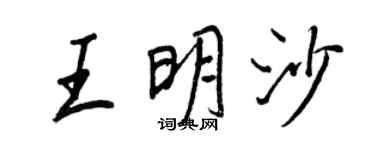 王正良王明沙行書個性簽名怎么寫