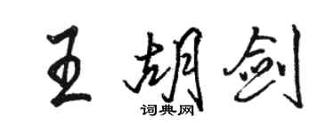 駱恆光王胡劍行書個性簽名怎么寫