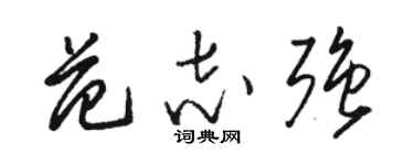 駱恆光范志強草書個性簽名怎么寫