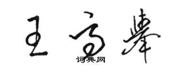 駱恆光王高舉草書個性簽名怎么寫