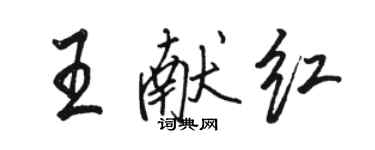 駱恆光王獻紅行書個性簽名怎么寫