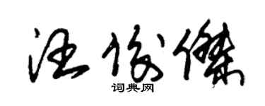 朱錫榮汪俊傑草書個性簽名怎么寫