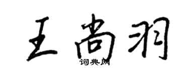 王正良王尚羽行書個性簽名怎么寫