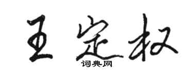 駱恆光王定權行書個性簽名怎么寫