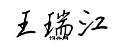王正良王瑞江行書個性簽名怎么寫