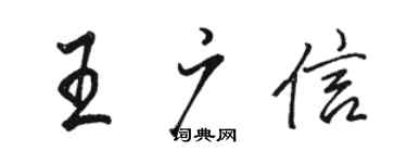 駱恆光王廣信行書個性簽名怎么寫