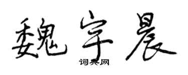 曾慶福魏宇晨行書個性簽名怎么寫