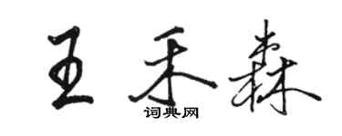 駱恆光王禾森行書個性簽名怎么寫