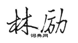 駱恆光林勵行書個性簽名怎么寫