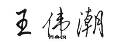 駱恆光王偉潮行書個性簽名怎么寫