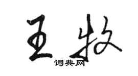 駱恆光王牧行書個性簽名怎么寫