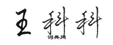 駱恆光王科科行書個性簽名怎么寫