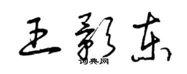 曾慶福王影東草書個性簽名怎么寫